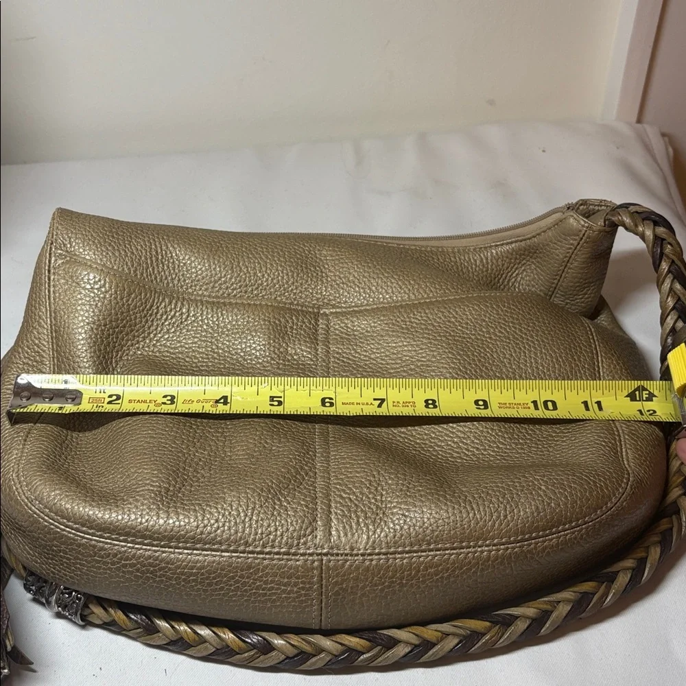 Brighton Gold Metallic Textured Leather Shoulder Bag